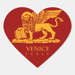 Venice Coat of Arms Heart Sticker