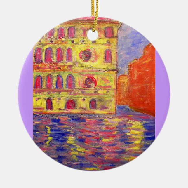 venice colourful palazzos ceramic ornament (Front)
