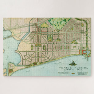 Venice Florida 20x30  Vintage Map Jigsaw Puzzle