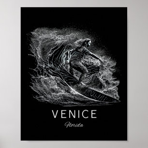 Venice Florida Surfing Surfboard  Poster