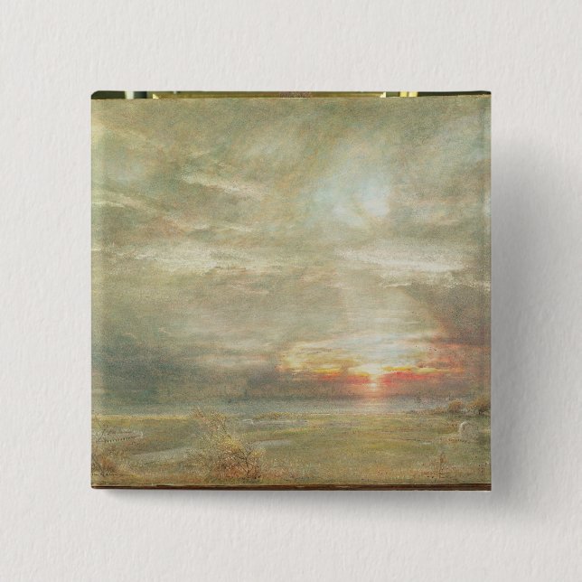 Venice from the Hebrew Cemetery 2 Inch Square Button (Front)