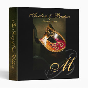 Venice Gold Masquerade Mask Wedding Binder