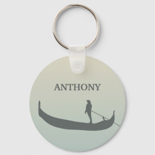 Venice Gondola Silhouette at Sunset Keychain