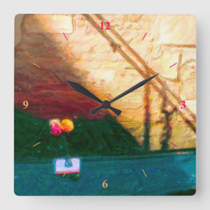 Venice Gondola Square Wall Clock