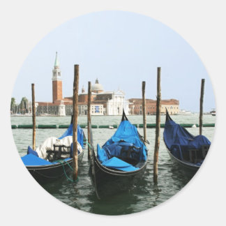 Venice gondolas classic round sticker