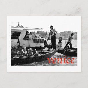 VENICE GONDOLERS ON THE GRAND CANAL POSTCARD