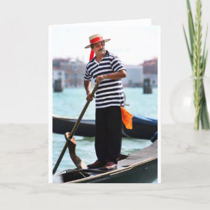VENICE GONDOLIER WITH HIS HAT CARD