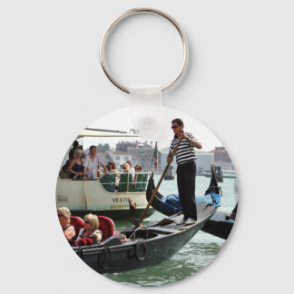 VENICE GONDOLIERS ON THE GRAND CANAL KEYCHAIN