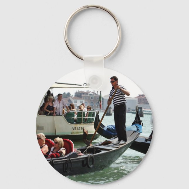 VENICE GONDOLIERS ON THE GRAND CANAL KEYCHAIN (Front)