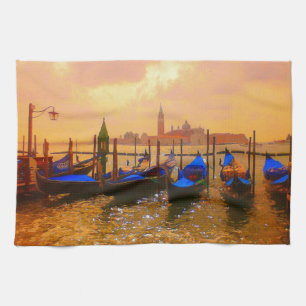 Venice Grand Canal & Gondolas Italy Travel Artwork Kitchen Towel
