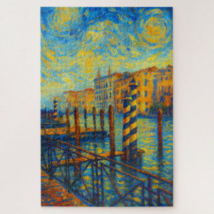 Venice Grand Canal Starry Night Art Puzzle