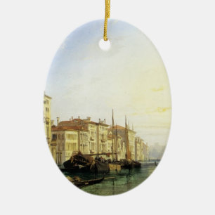 Venice Grand Canal, Sunset by Richard Bonington Ceramic Ornament