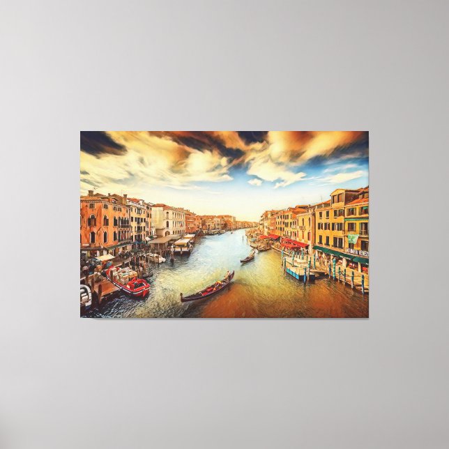 Venice grand canal with gondolas canvas print (Front)