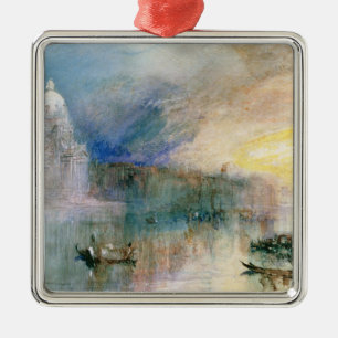 Venice: Grand Canal with Santa Maria della Salute Metal Ornament