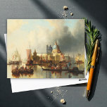Venice – Hustle And Bustle Postcard<br><div class="desc">Venice – Hustle And Bustle By The Punta Della Dogana And Santa Maria Della Salute by Josef Carl Berthold Püttner (German, 1821-1881)</div>