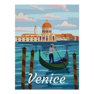 Venice Italia Travel Poster style rétro