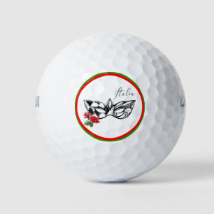 *~* Venice Italian Italia Italy Venitian Mask Rose Golf Balls