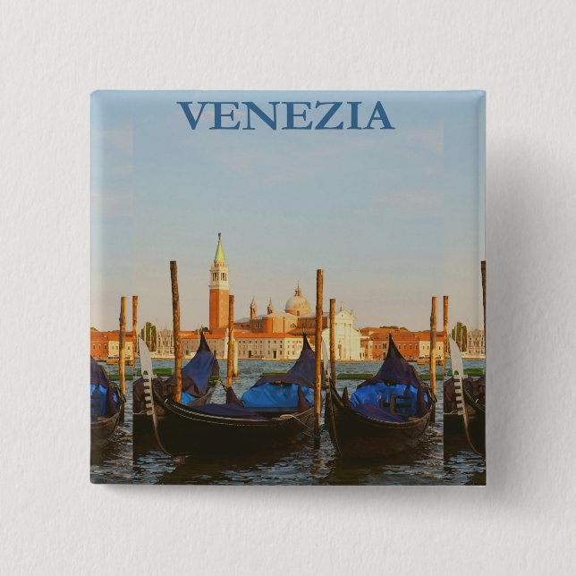 Venice Italy 2 Inch Square Button (Front)