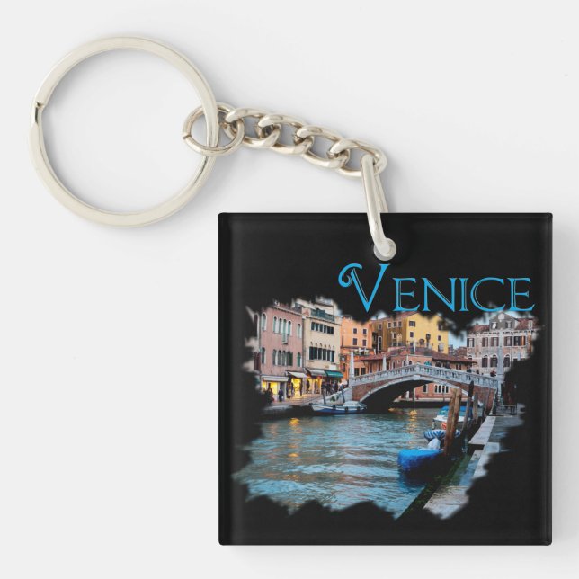 Venice, Italy: Along the Canal Keychain (Front)