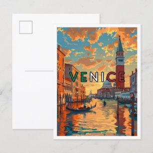 Venice Italy Art Vintage Travel Postcard
