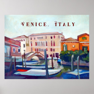 Venice, Italy - Boats in Dorsoduro Poster