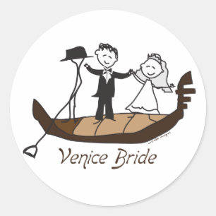 Venice Italy Bride Classic Round Sticker