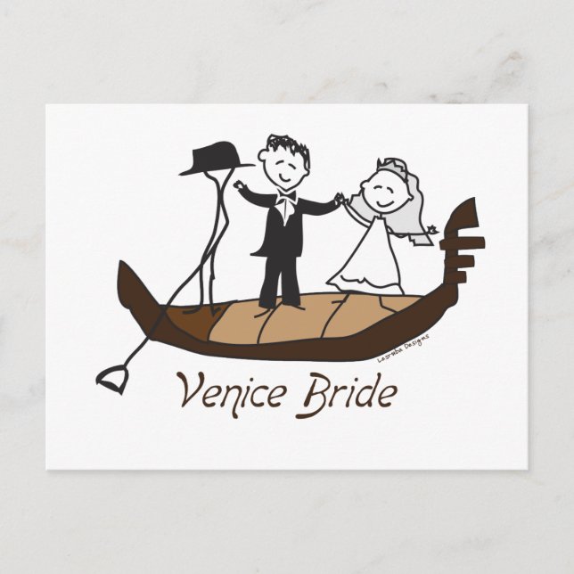 Venice Italy Bride Postcard (Front)