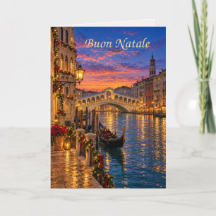 Venice Italy Buon Natale Christmas Holiday Card