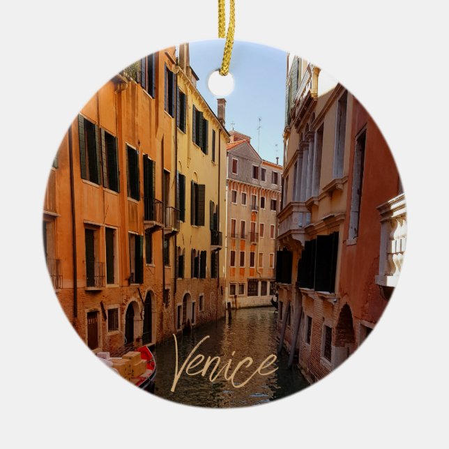 Venice Italy Canal Buildings Travel Ceramic Ornament (Front)