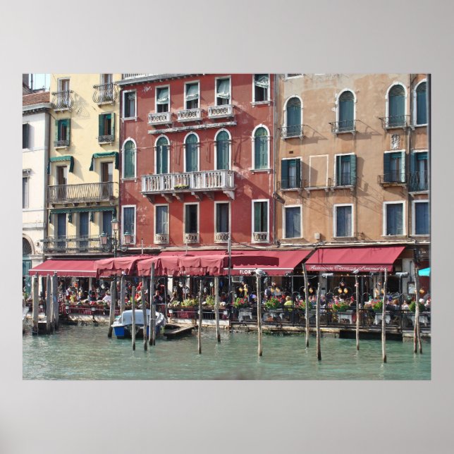 Venice, Italy Canal Cafe - Photographic Print (Front)