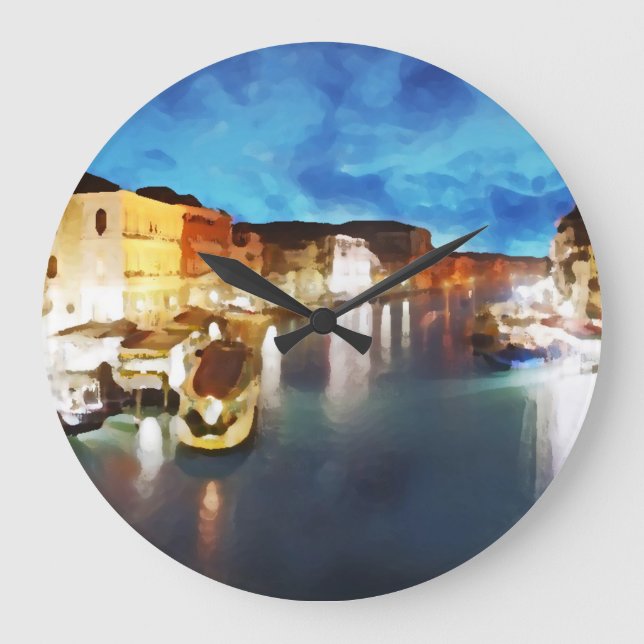 Venice_Italy_Canal_iphone Reloj Large Clock (Front)