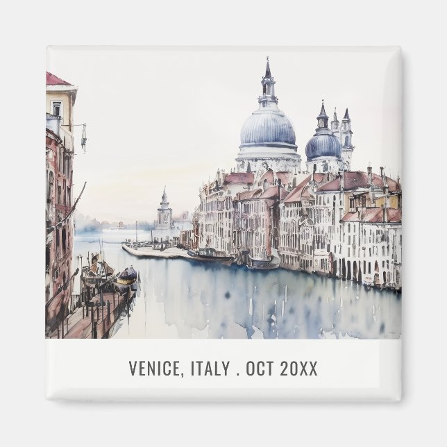 Venice Italy Canals Watercolor Italian Travel Magnet (Front)