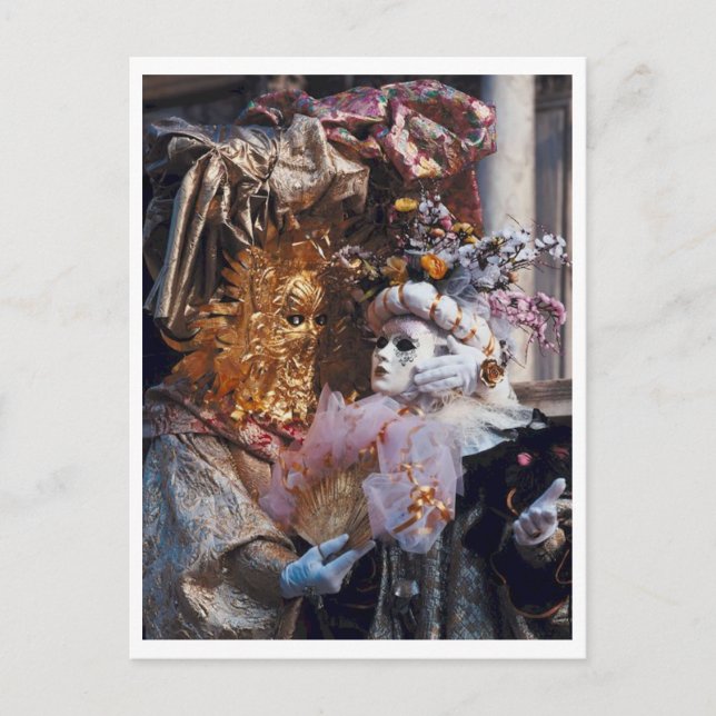 Venice Italy Carnival Mask ~ Italian Festival Postcard (Front)