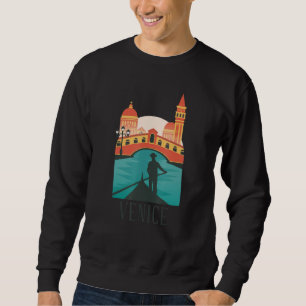 Venice Italy City Skyline Silhouette Outline Sketc Sweatshirt