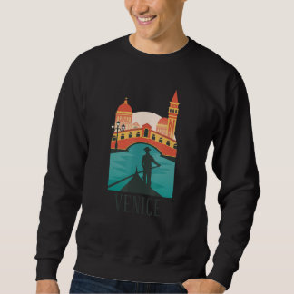 Venice Italy City Skyline Silhouette Outline Sketc Sweatshirt