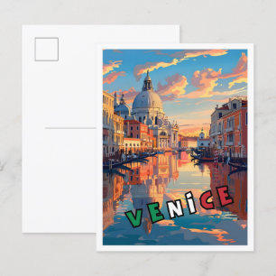 Venice Italy  Classic Art Retro Vintage Travel Postcard