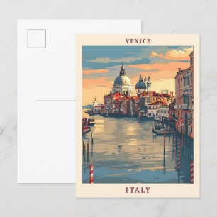 Venice Italy Elegant Art Vintage Travel Postcard