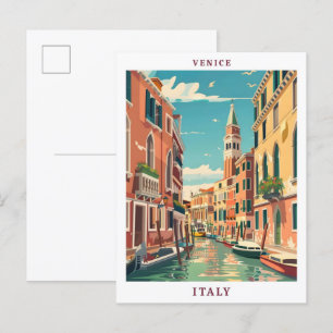 Venice Italy Elegant Vintage Travel Postcard