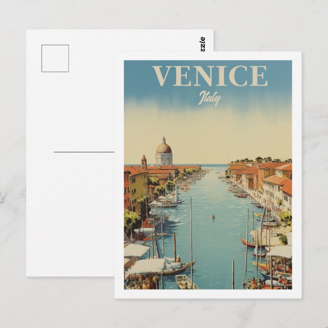 Venice Italy Famous Vintage Travel Place Postcard (Front/Back)