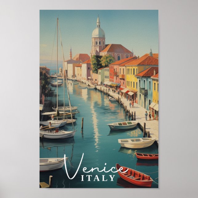 Venice Italy Famous Vintage Travel Place Poster (Front)