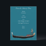 Venice, Italy Gondola and Gondolier Custom Menu Letterhead<br><div class="desc">Create a custom menu for your dinner or special event with an Italian theme. This single sheet menu flyer is ready to be personalized with your own list of dishes and features an illustration of a gondolier and gondola set against a teal blue background making it perfect for Italian themed...</div>