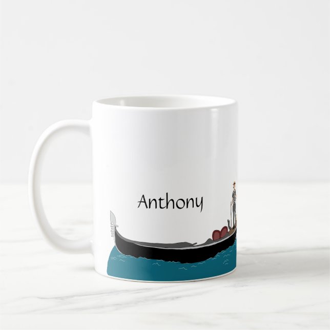 Venice, Italy Gondola and Gondolier Personalized Coffee Mug (Left)