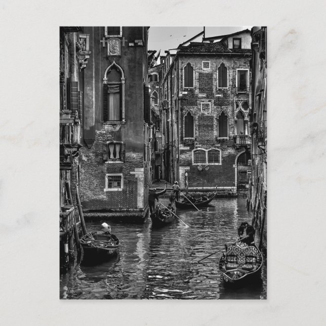 Venice italy gondola boat canal postcard (Front)