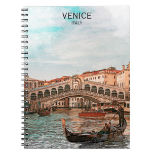 Venice Italy Gondola City Canal View Notebook