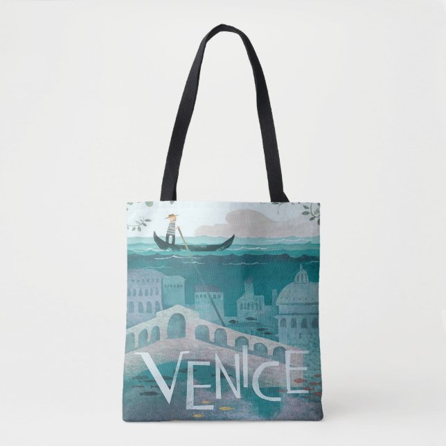 Venice Italy Gondola travel vacation vintage Tote Bag (Front)