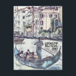 Venice Italy Gondola Vintage style World Travel Postcard<br><div class="desc">Venice Italy ✪ Vintage style poster | Most Beautiful Places on Earth | Gondolier on a canal Custom Artwork of the Most Beautiful Places on Earth ✔ Ilustraciones personalizadas de los lugares más bellos de la Tierra ✔ Création personnalisée des plus beaux endroits sur terre ✔ Kundenspezifische Grafik der schönsten...</div>