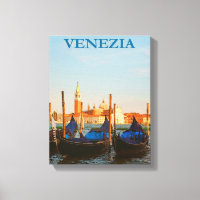 Venice Italy Gondolas Retro Vintage Travel Poster