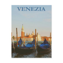 Venice Italy Gondolas Retro Vintage Travel Poster
