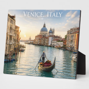 Venice Italy Grand Canal Gondola Sunset Plaque