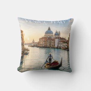 Venice Italy Grand Canal Gondola Sunset Throw Pillow